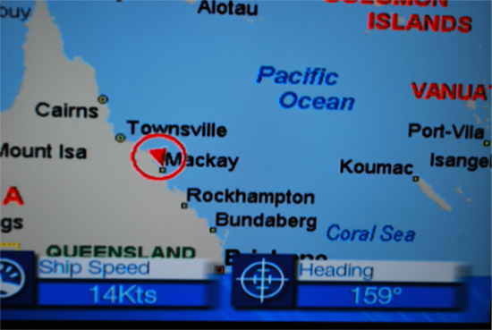 chart of Australia's east coast from Darwin to Brisbane